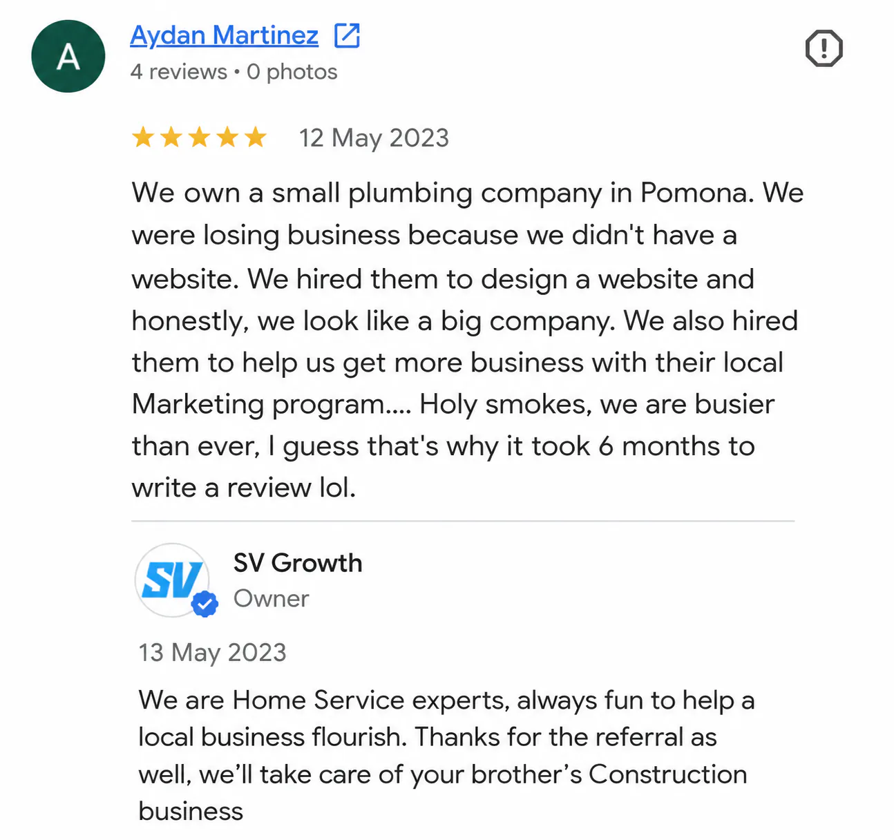 Plumbing business review